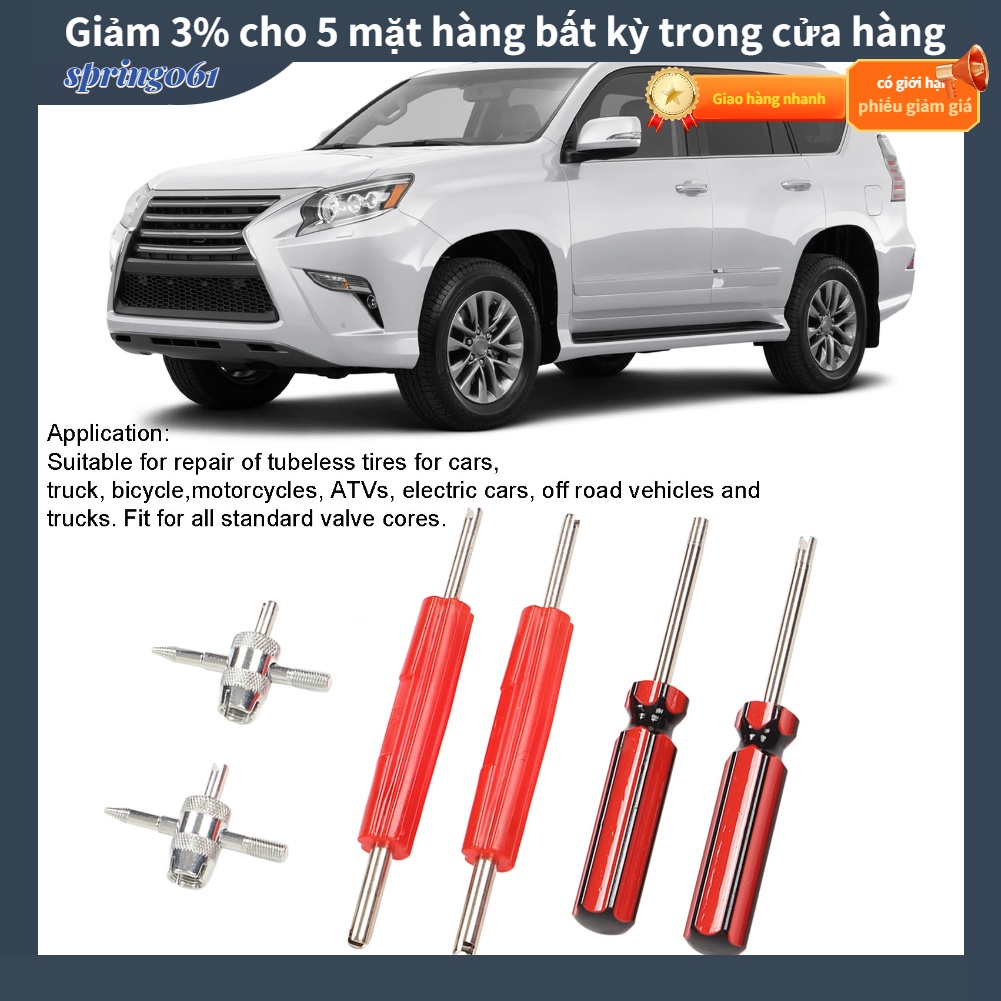 6 cái Van lốp Dụng cụ sửa chữa gốc Bộ dụng cụ tẩy lõi kép một đầu cho xe máy RV Car Bike