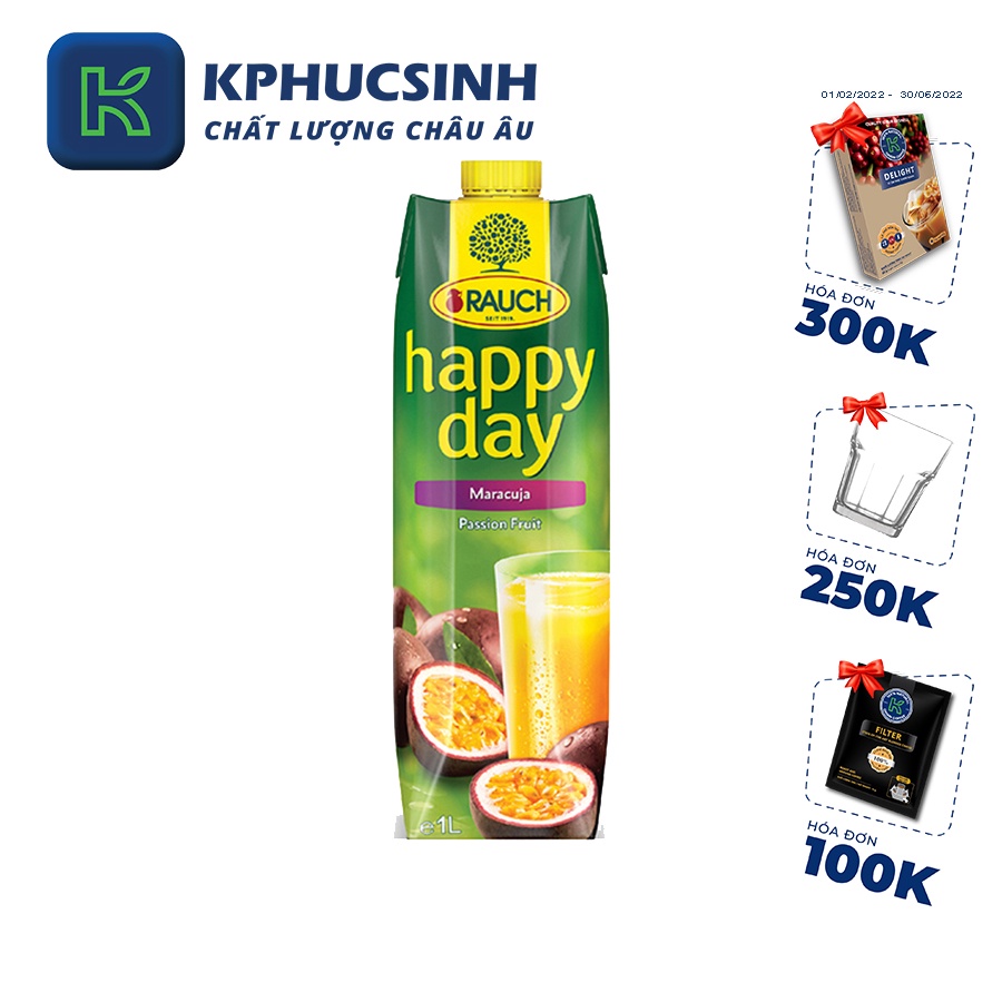 Nước chanh dây hiệu rauch  happy day KPHUCSINH - Hàng Chính Hãng