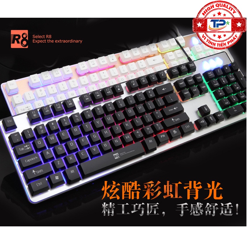 Bàn Phím Giả Cơ Led Nhiều Màu Chuyên Game R8 1833