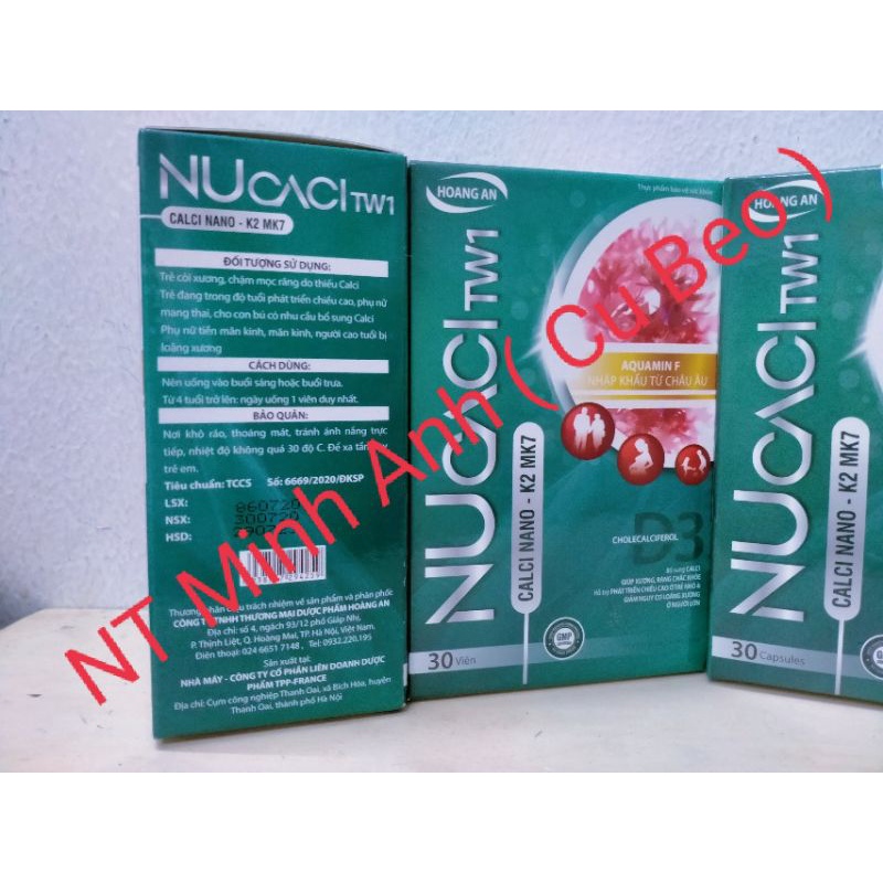 NUCACL TW1-Calci NaNo- K2MK7🥰HÀNG CHÍNH HÃNG🥰Hỗ trợ bổ sung canxi