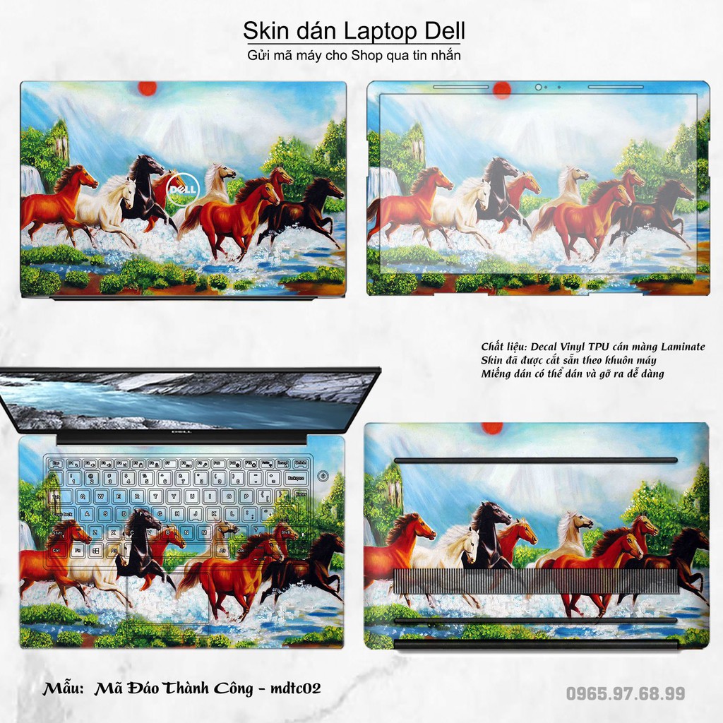 Skin dán Laptop Dell in hình Mã Đáo Thành Công (inbox mã máy cho Shop)