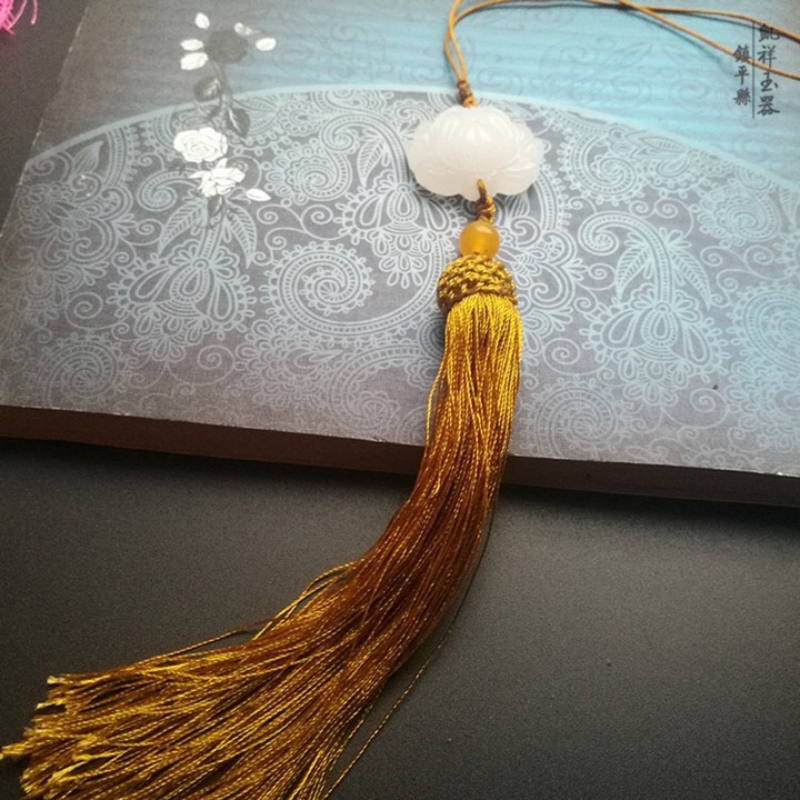 (Đá canxit) Ngọc bội tam sinh tam thế thiết kế độc đáo phong cách cổ trang cổ điển trang trí sáng tạo