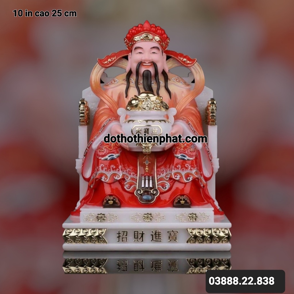 Ông thần tiền đá cao cấp rất đẹp 10in cao 25 cm