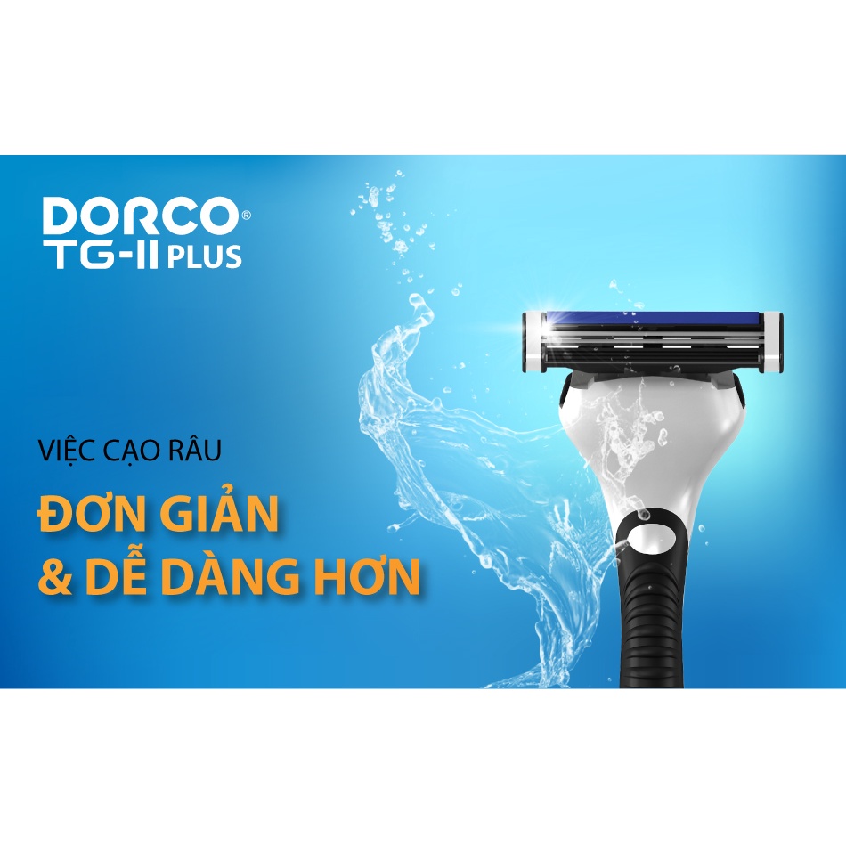 Vỉ 03 đầu dao cạo râu 2 lưỡi DORCO TG-II Plus