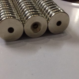 Nam châm viên đất hiếm 25x5 lỗ vát 5mm