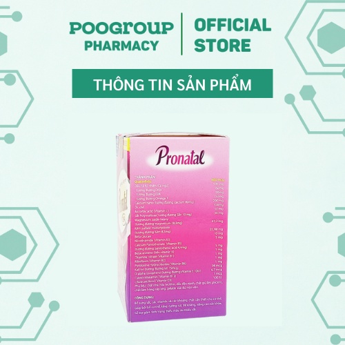 Viên uống Pronatal DHA (Tím) bổ sung DHA, sắt, acid folic, omega cho mẹ bầu, tăng cường đề kháng, giảm ốm nghén cho mẹ