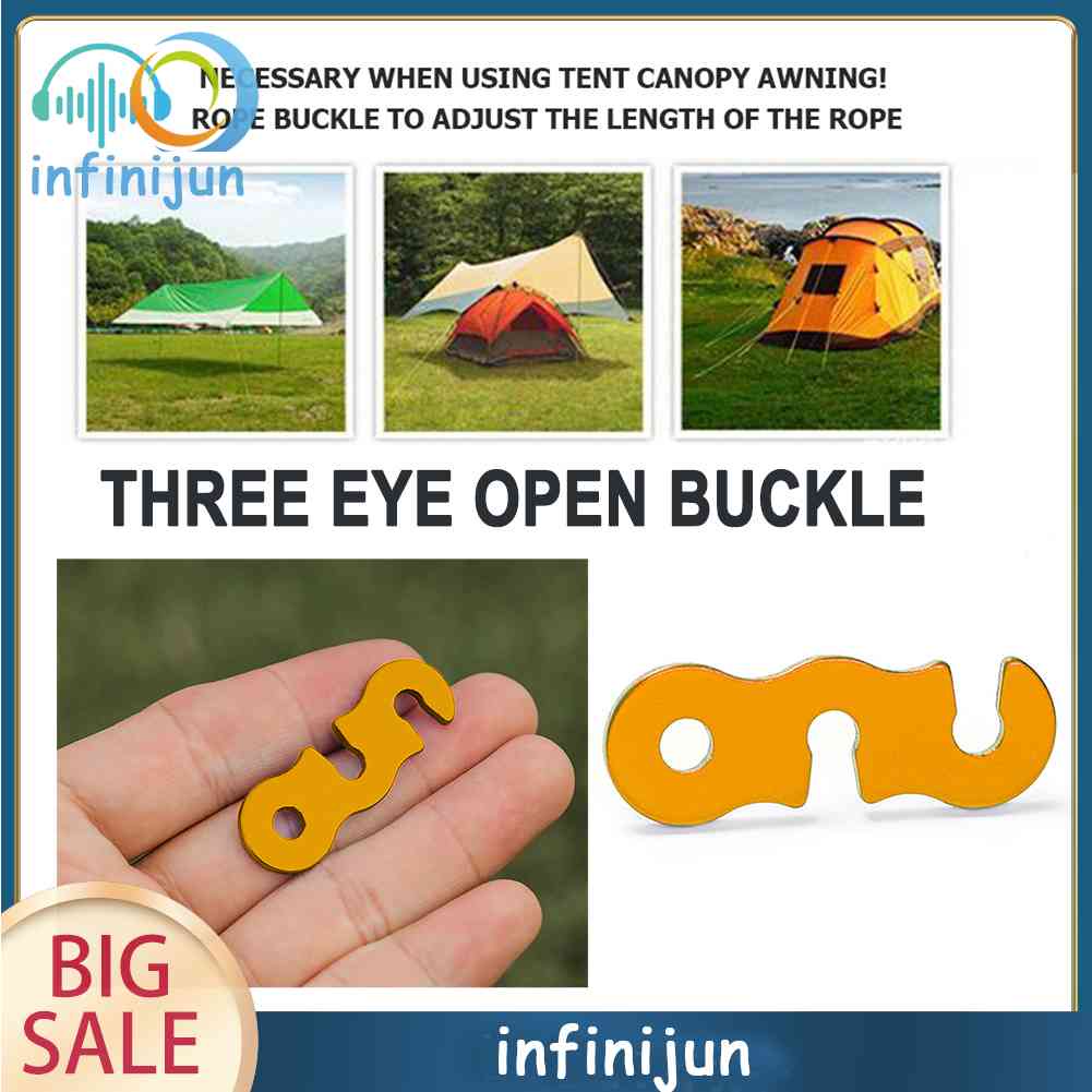 Bộ 10 Móc Khóa Dây Lều Cắm Trại Hình Chữ S Điều Chỉnh Được