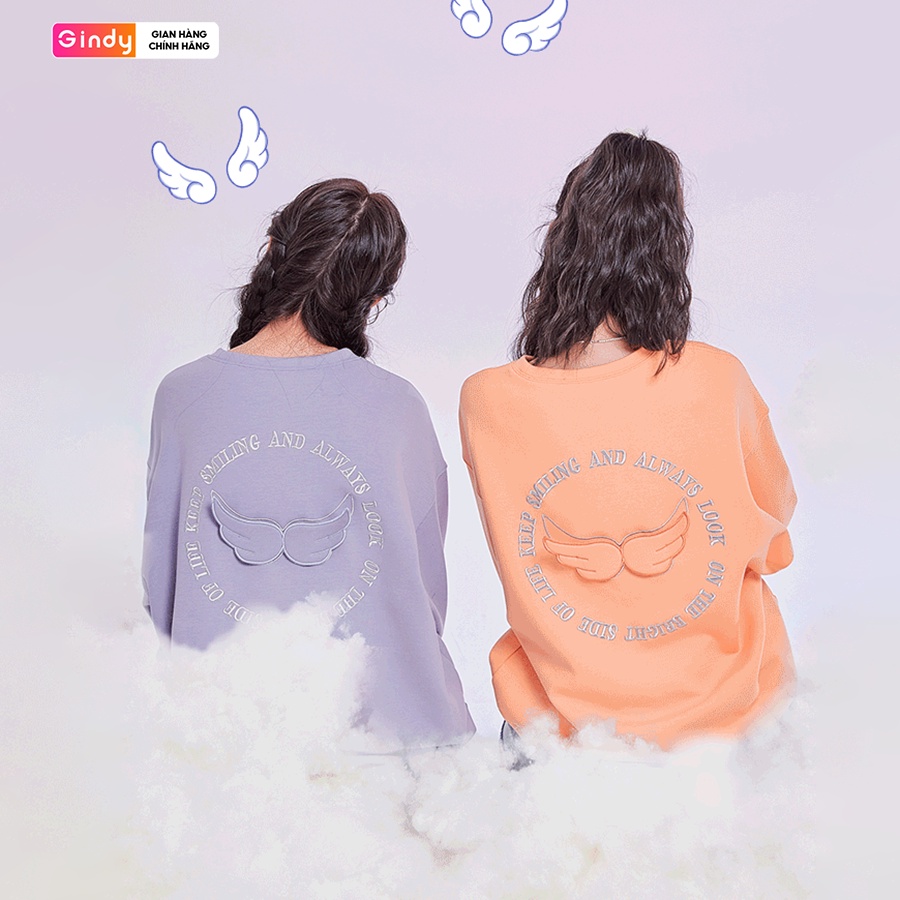 Áo nỉ dài tay sweater form rộng nữ GINDY cánh thiên thần hoodie chất nỉ Ulzzang Hàn Quốc thời trang thu đông A10115