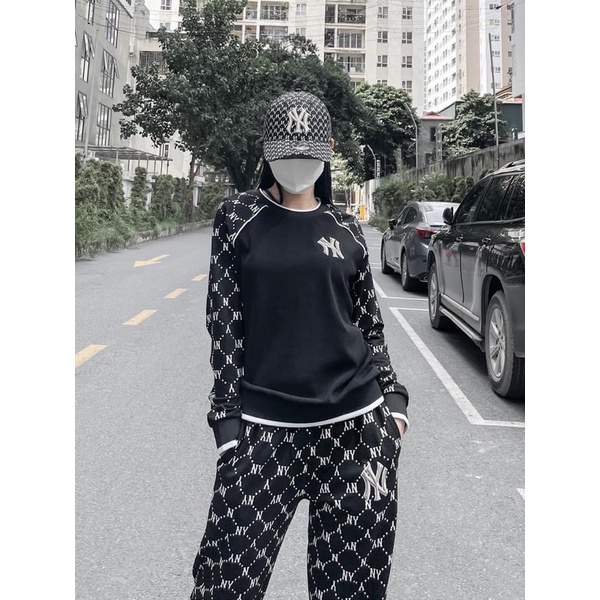 SET BỘ NỈ HOẠ TIẾT NY KÈM MŨ CHO NỮ