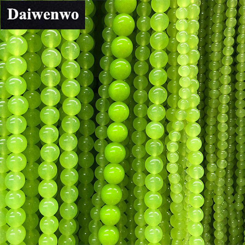 Chuỗi hạt mã não xanh ô liu tự nhiên kích thước 4-12mm dùng làm đồ trang sức DIY