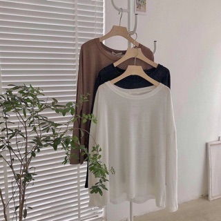 Áo pull cotton oversize dài tay
