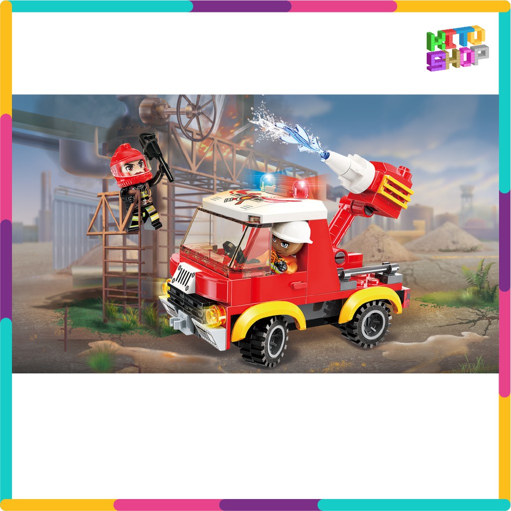 Bộ Đồ Chơi Xếp Hình Thông Minh Lego Qman 12011 - Tổ Hợp Xe Ô Tô Cứu Hỏa 410 Mảnh Ghép Cho Trẻ Từ 6 Tuổi Có Bán Lẻ