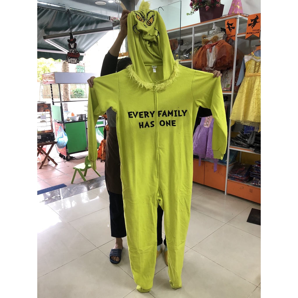 Bộ hóa trang cho người lớn cao 1,7m-1,8m chơi Halloween The Grinch