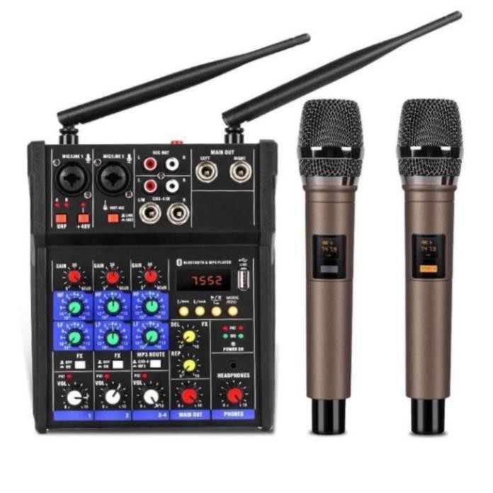 Bàn mixer karaoke G4 yamaha bộ Mic thu âm hát livestream tặng kèm 2 micro, Bh 6 tháng