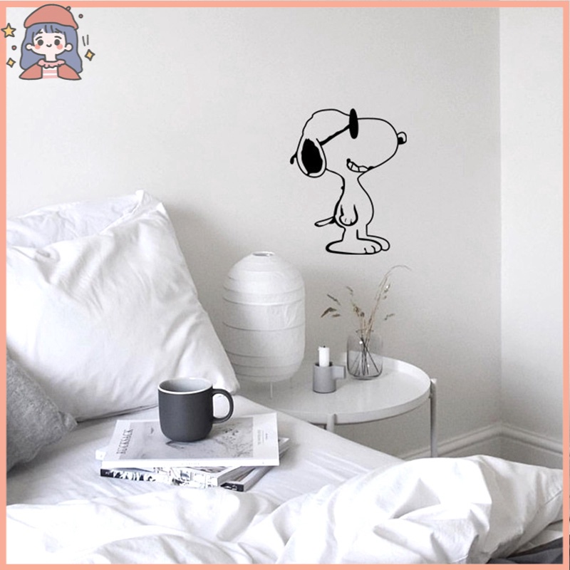 Miếng dán tường hình chú chó hoạt hình dễ thương trang trí nội thất