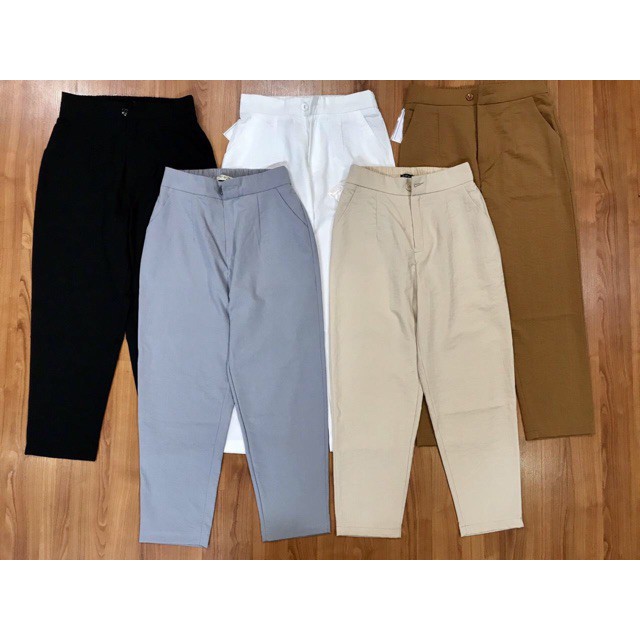 quần baggy đũi cúc khóa chun lưng kiểu nhật cá tính