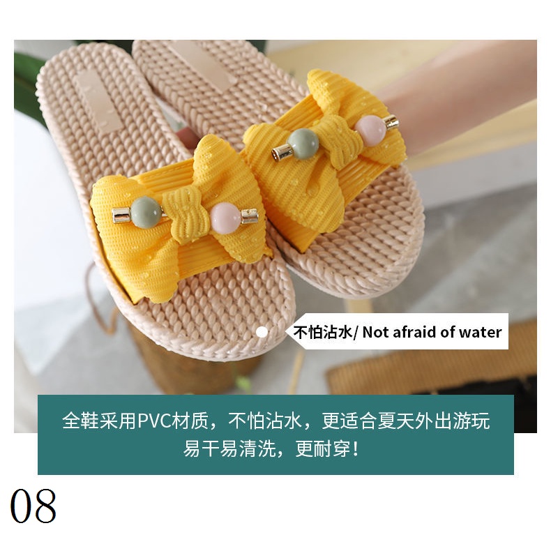 Dép Xỏ Ngón Đế Mềm Chống Trượt Đính Nơ Thời Trang Mùa Hè 2021 Cho Mẹ Bầu