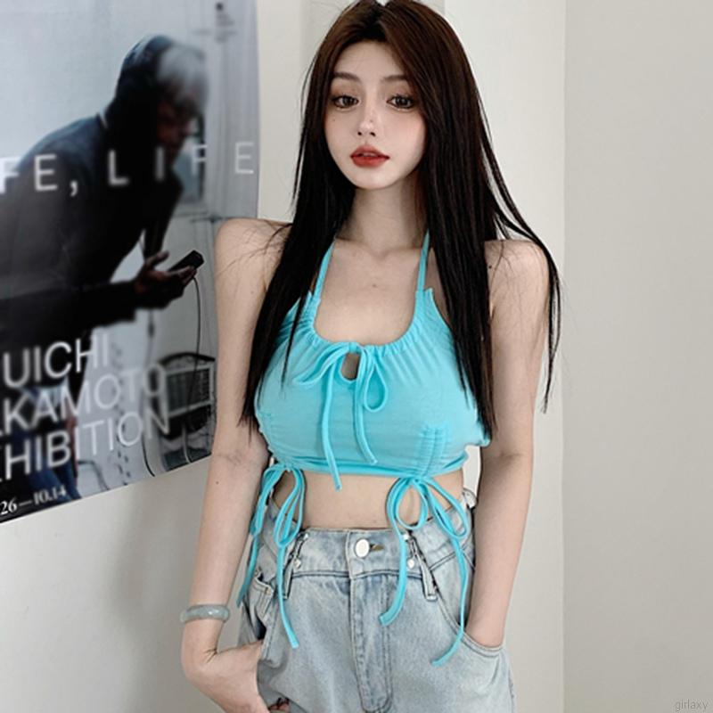 Áo dạng yếm phối dây rút phong cách Hàn Quốc gợi cảm quyến rũ cho nữ