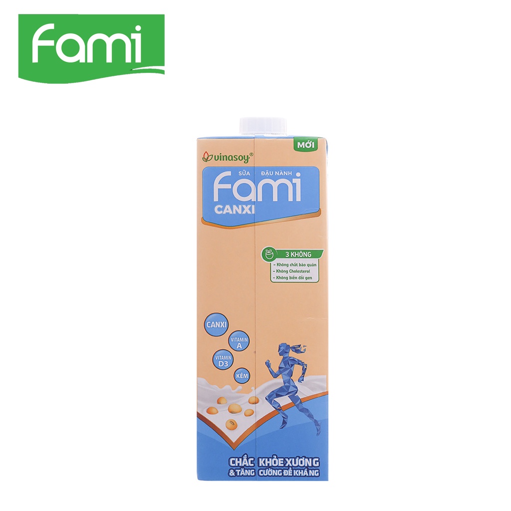 HỘP 1 LÍT SỮA ĐẬU NÀNH FAMI CANXI NGUYÊN VỊ VINASOY