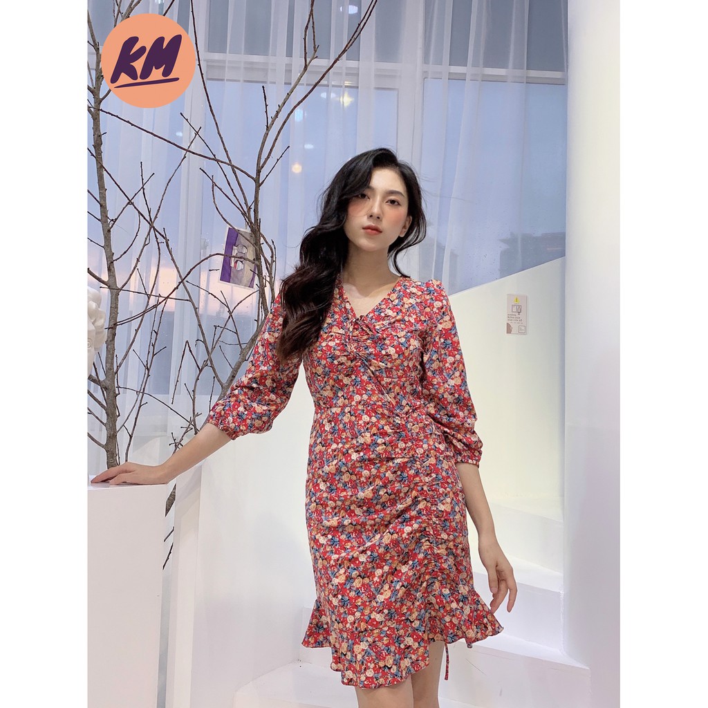 Đầm Hoa Đuôi Cá Rút Dây siêu xinh ( Ảnh thật) | BigBuy360 - bigbuy360.vn