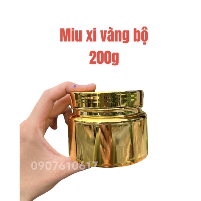 Hủ nhựa Miu xi vàng bộ đựng 200g kem