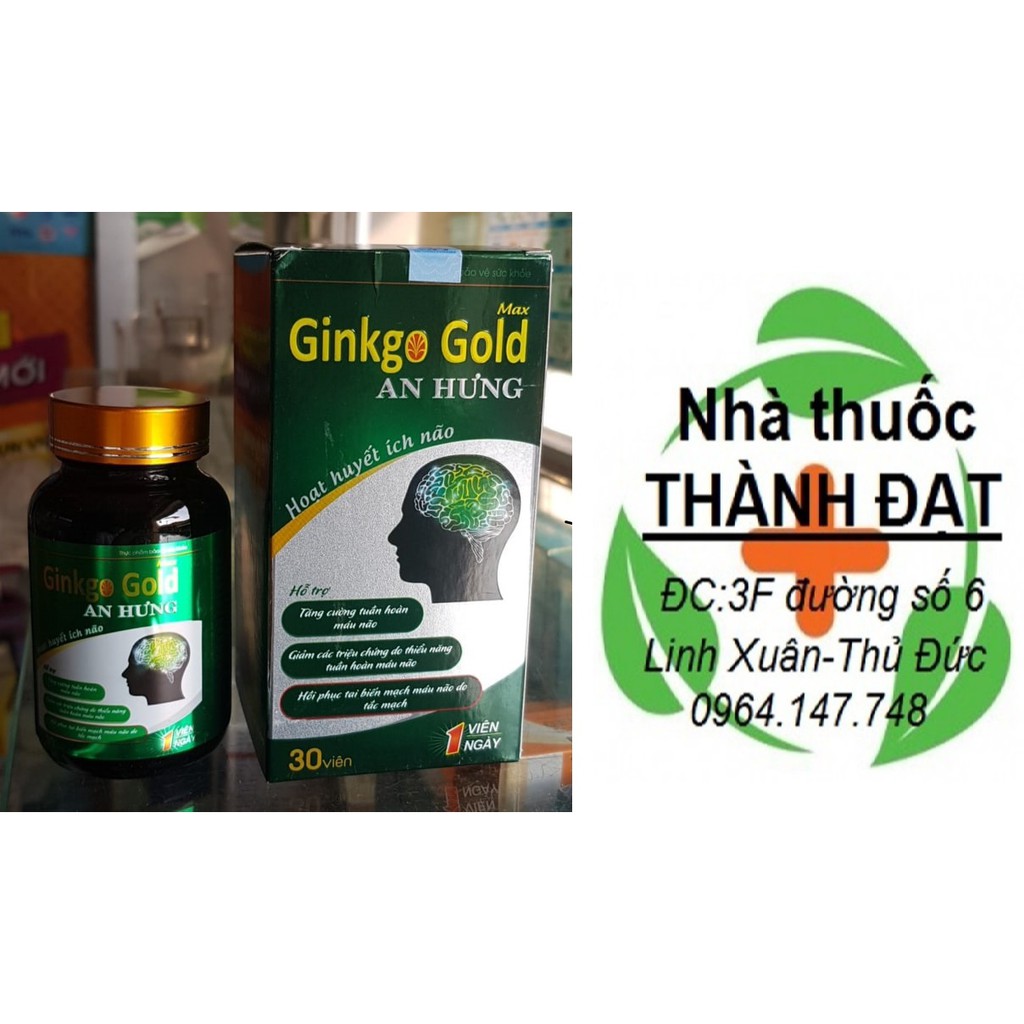 ginkgo gold AN HƯNG lọ 30 viên hoạt huyết ích não