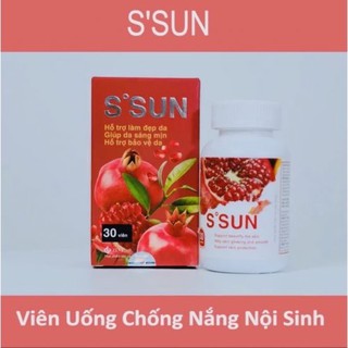 Viên uống chống nắng nội sinh S sun giúp chống nắng từ bên trong mờ nám hộp 30 viên chính hãng