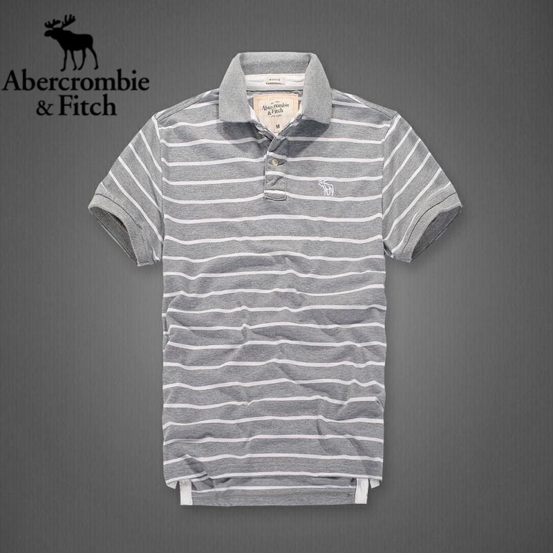 ABERCROMBIE & FITCH áo polo Tay Ngắn Màu Trơn Thời Trang Dành Cho Nam