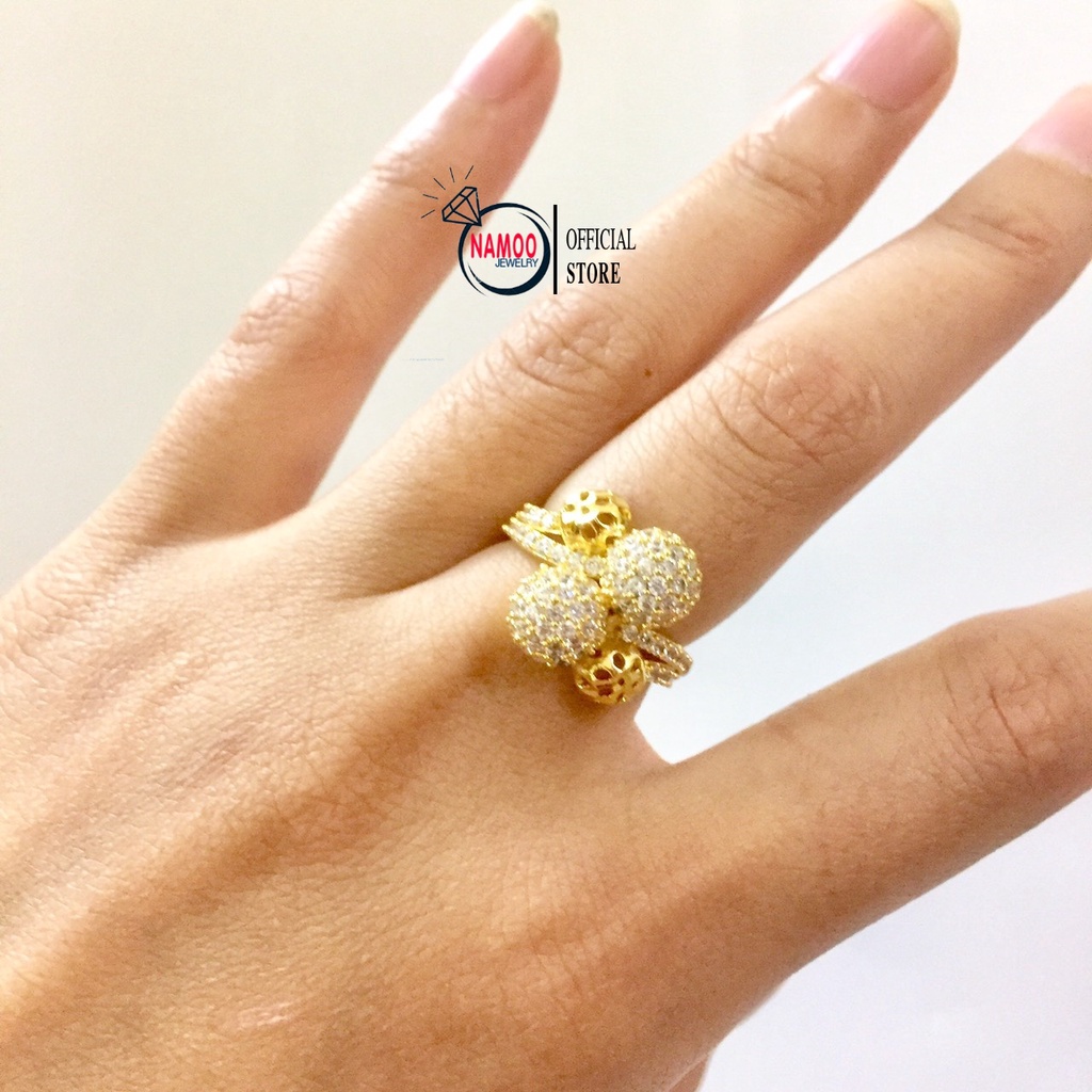 Nhẫn Đính Đá Nữ N693, Nhẫn Nữ Mạ Vàng Namoo Jewelry