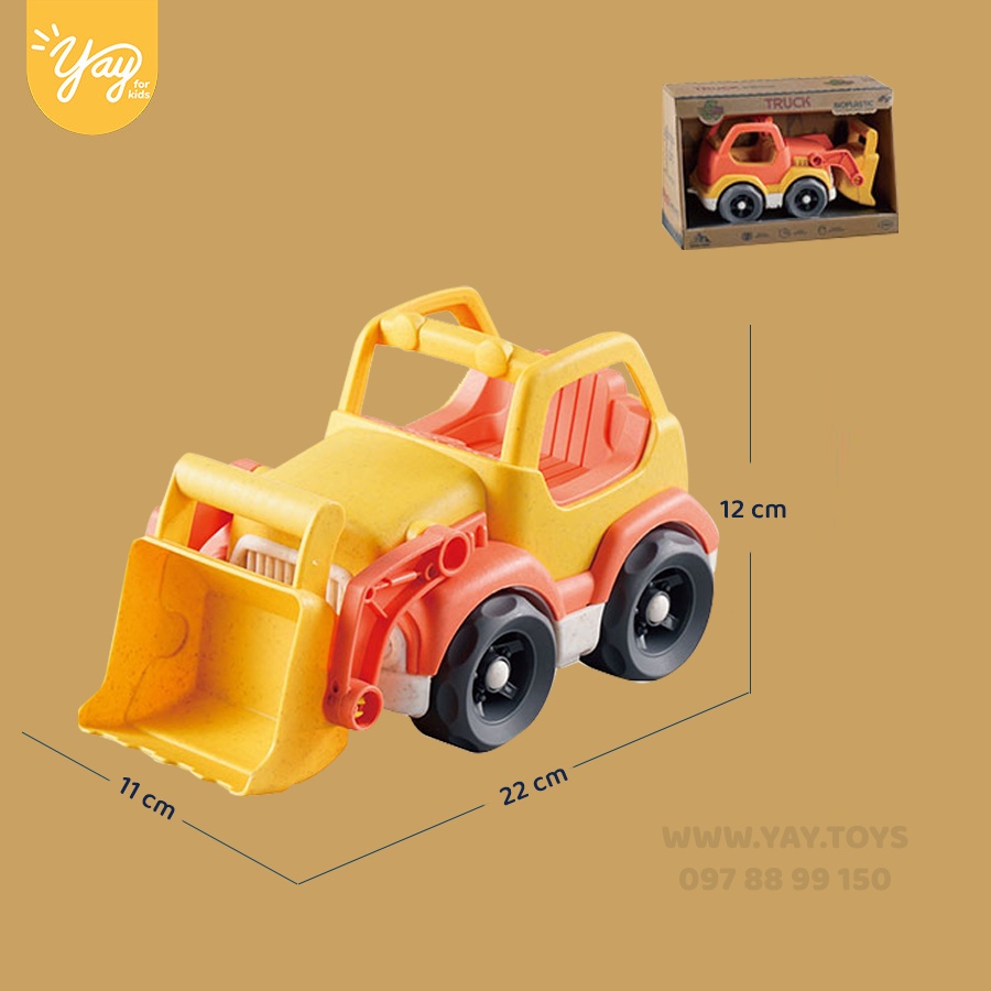 Combo Đi Biển Mô Hình Xe Xúc Nhựa Lúa Mì Sinh Học Và Bộ Chơi Cát Cho Bé 18m+ - GengFeng