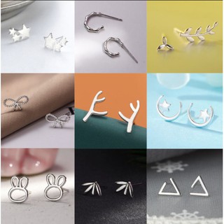 Bông tai, Khuyên Tai mạ bạc phong cách Hàn Quốc nhiều kiểu dáng hợp thời trang cho nữ