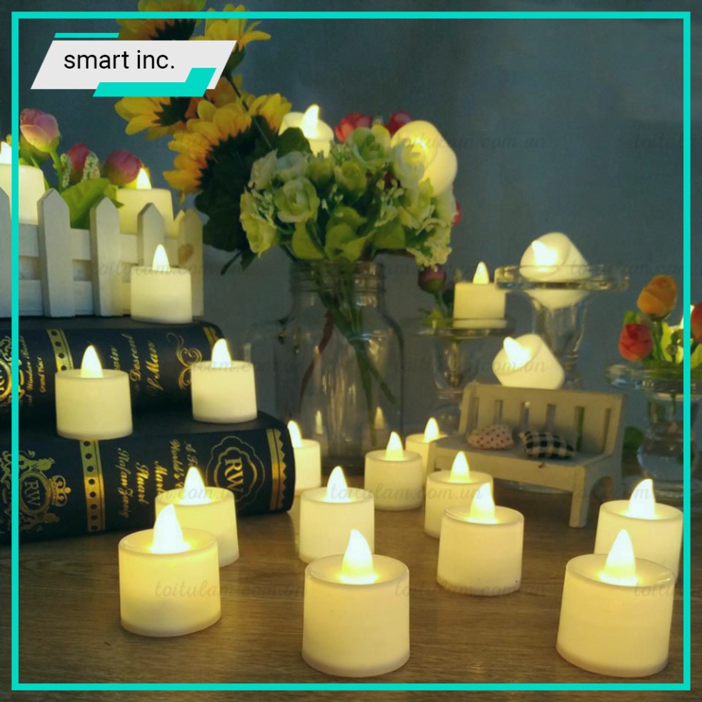 Đèn Cầy Điện Tử Tim Lắc Cao Cấp Tealight 😈FOLLOW😈 Nến Điện Tử Pin Led Mini Decor Tỏ Tình Trang Trí Sinh Nhật