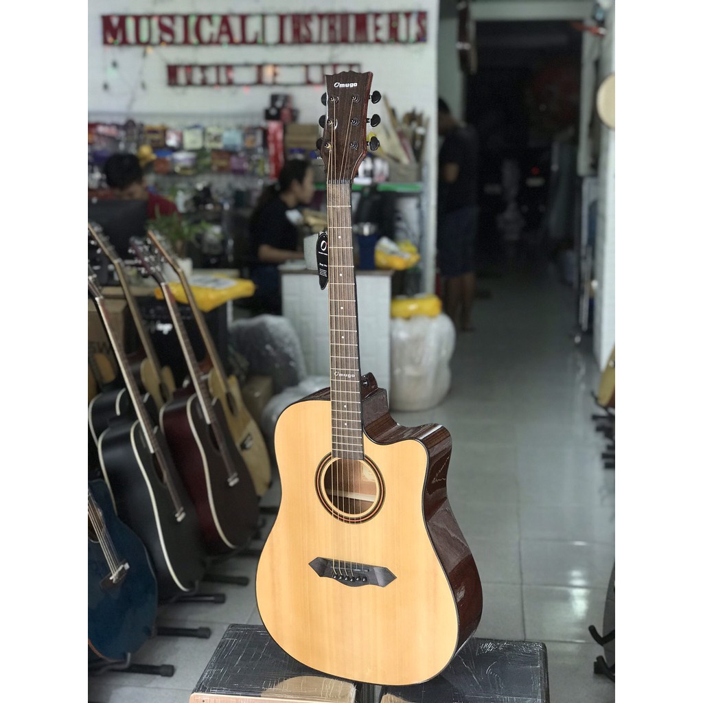 [Tặng kèm phụ kiện] Đàn guitar acoustic Omugo gỗ mahogany