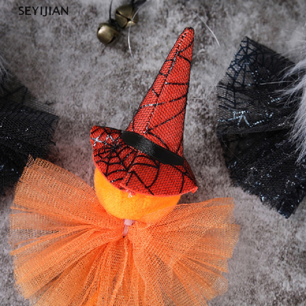 Sey Mặt Dây Chuyền Phù Thủy Bí Ngô Ma Mèo Đen Đáng Sợ Treo Trang Trí Halloween JAN