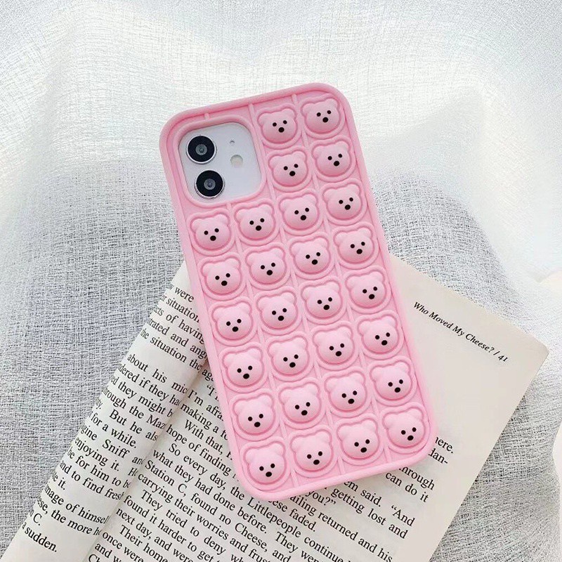 Ốp Điện Thoại Silicon Dẻo Họa Tiết Gấu &amp; Cầu Vồng Dễ Thương Cho For iPhone 11 12 Pro 7 8 Plus X Xr Xs Max