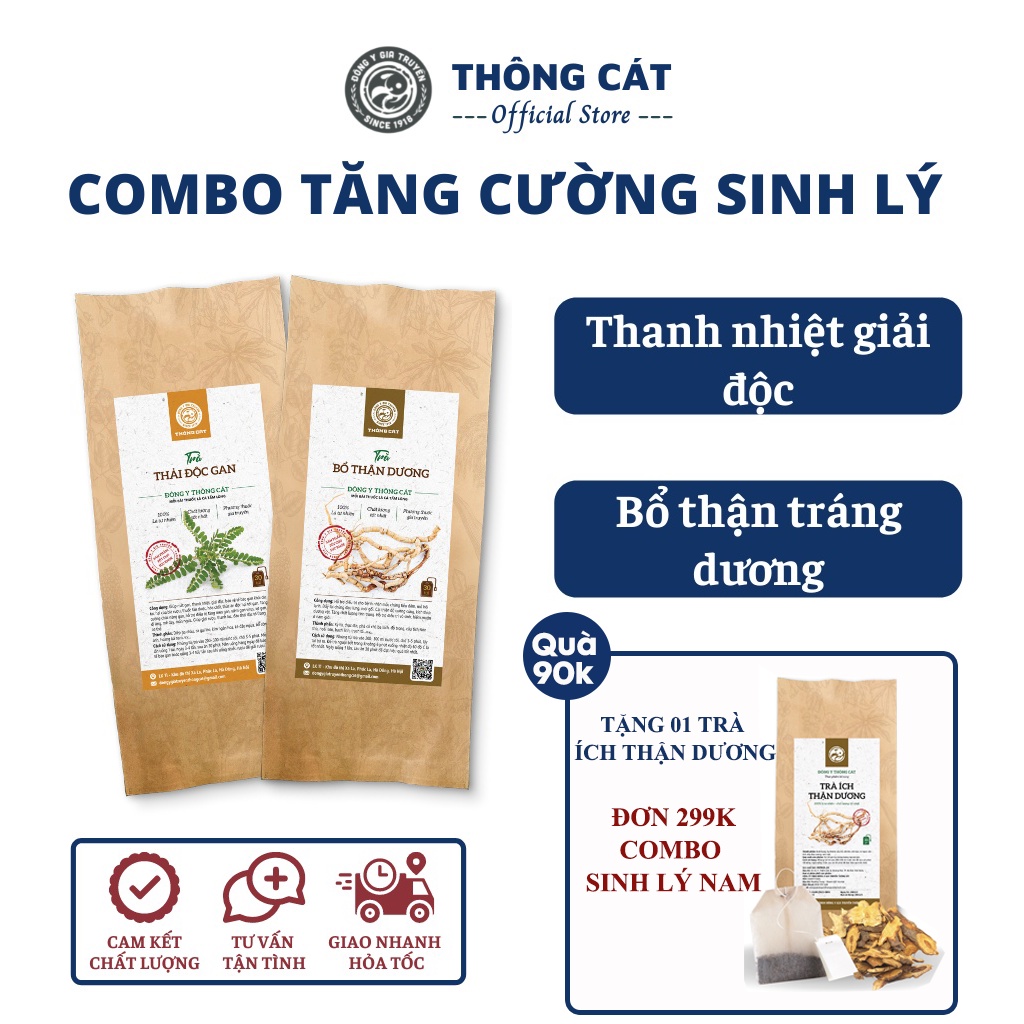 Combo tăng cường sinh lý nam giúp thanh nhiệt giải độc, bổ thận tráng dương, rối loạn cương dương Thông Cát HCM