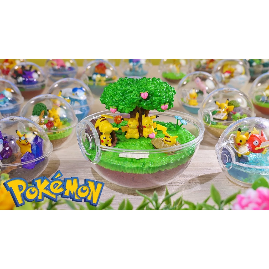 Mô hình Tiểu cảnh Terrarium Anime Manga Pokemon (Bửu bối thần kì) Pikachu và những người bạn - Bóng trong suốt dễ thương