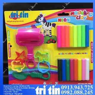 Đất nặn an toàn cho bé 100g 8 màu, mùi dễ chịu, đất sét màu neon tươi sáng, không độc hại, không dính tay khi chơi