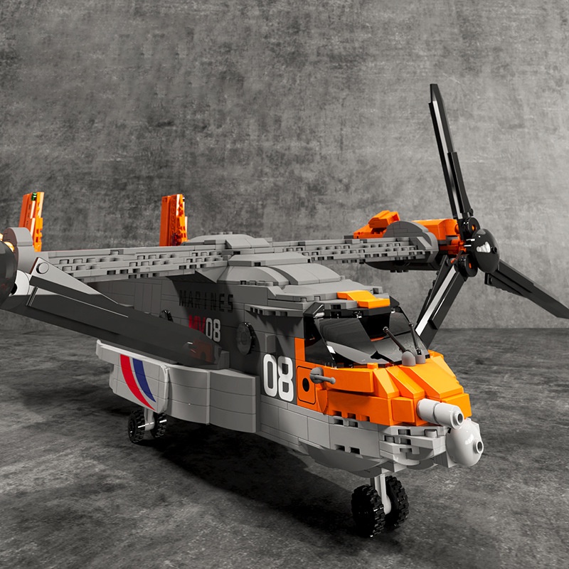 Đồ chơi chơi Lắp ráp Máy bay Vận chuyển V-22 Osprey, Juhang 88007 Xếp hình thông minh