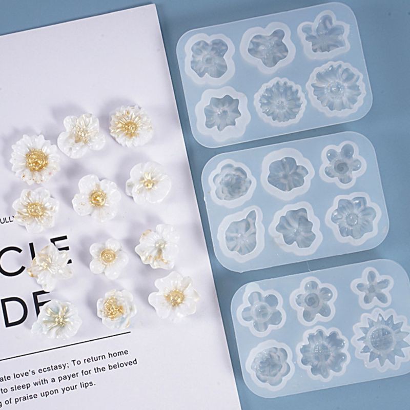 Khuôn Silicone Tạo Hình Bông Hoa Trang Trí Diy