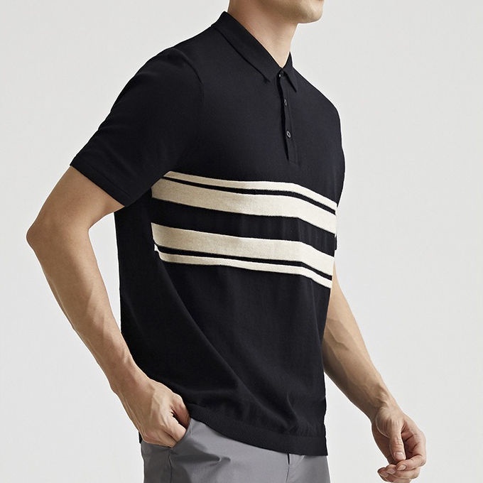 Bán Chạy!F &amp; X Áo Thun polo Dệt Kim Lụa Lạnh Mỏng Cao Cấp Tay Ngắn Kẻ Sọc Thoáng Khí Phong Cách Nhật Bản Thời Trang Mùa Hè Mới 2022 Cho Nam