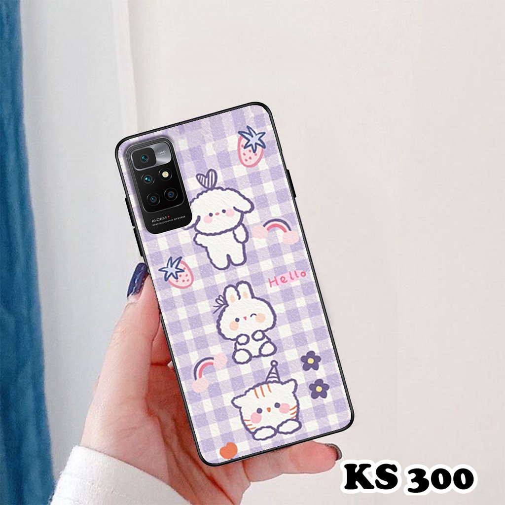 Ốp lưng Xiaomi Redmi 10 - Redmi 10A - Redmi 10C - Ốp in hình gấu &amp; thỏ đang yêu - lưng nhám viền TPU cao cấp