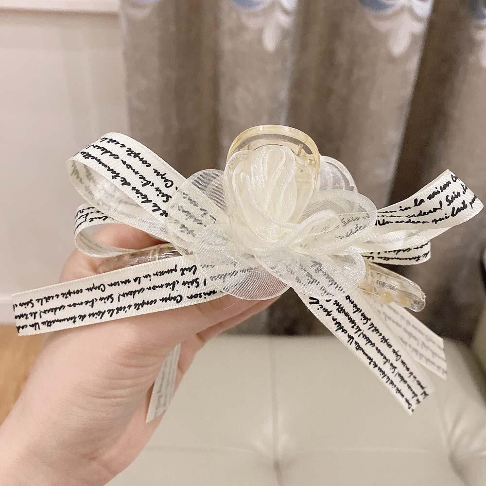 Kẹp Tóc Móng Vuốt Đính Hoa Hồng Hoa Trà Kiểu Hàn Quốc Dễ Thương Cho Bé Gái