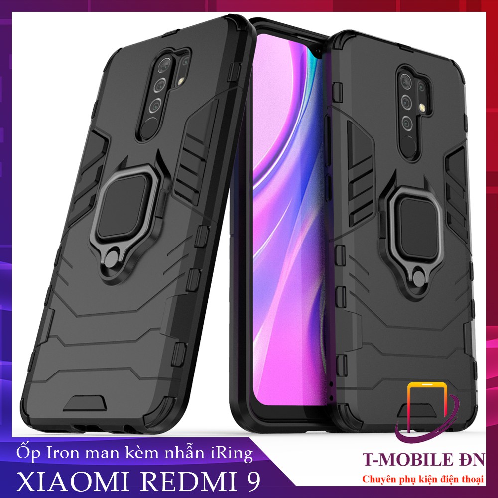 FREESHIP 50k_Ốp lưng Xiaomi Redmi 9, Ốp iron man chống sốc kèm nhẫn iring cho Redmi 9