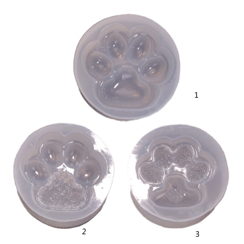 Khuôn làm móc khóa hình dấu chân mèo bằng resin epoxy tiện dụng