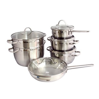 BỘ NỒI ELO ZETA INOX 3 ĐÁY 6 MÓN DÙNG CHO BẾP TỪ