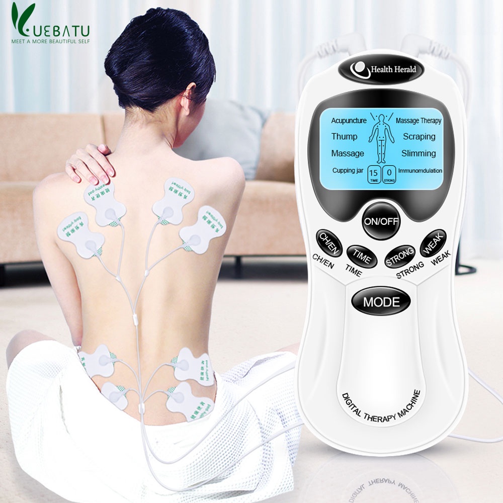 EMS Máy Mát Xa Châm Cứu Kỹ Thuật Số Kèm Miếng Dán Điện Cực Phong Cách Trung Hoa Giúp Mát Xa Giảm Đau Toàn Thân