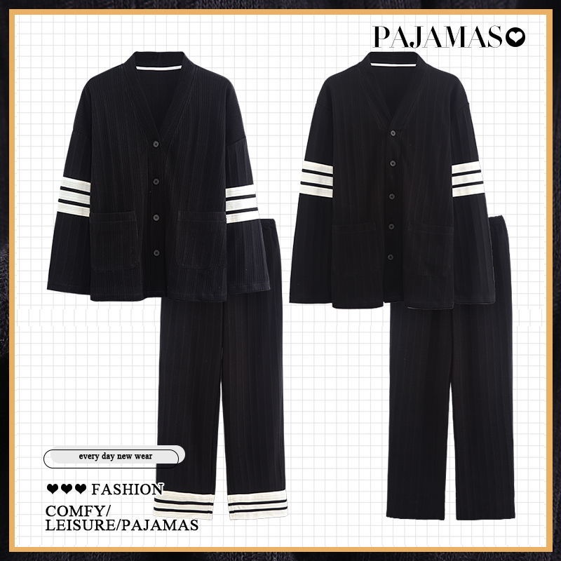 Bộ Đồ Ngủ Cotton Tay Dài Thời Trang Xuân Thu Dành Cho Cặp Đôi