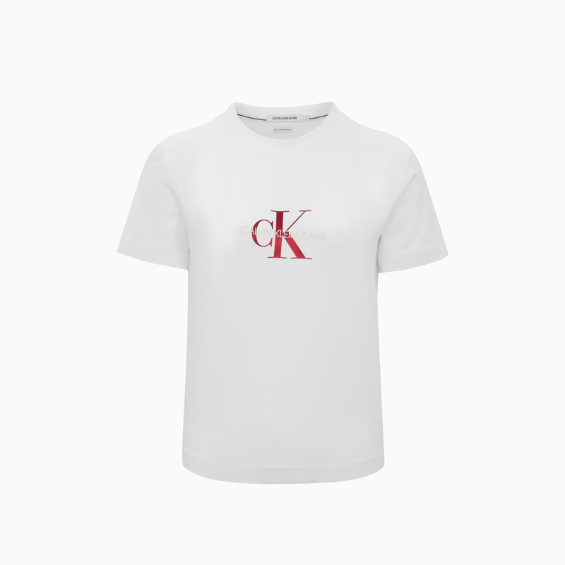 Áo Thun Tay Ngắn Cổ Tròn In LOGO Calvin Klein Thiết Kế Đơn Giản Thời Trang Cho Nữ217434