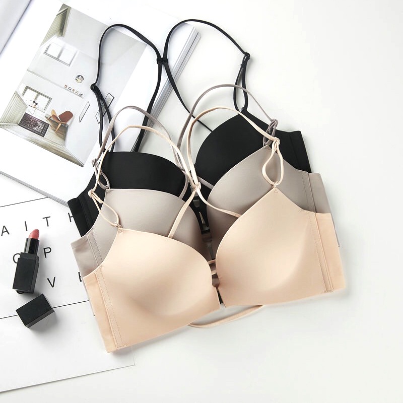 Áo lót cài trước su mịn nâng ngực tạo khe đẹp lưng đan chéo đệm dày 3cm